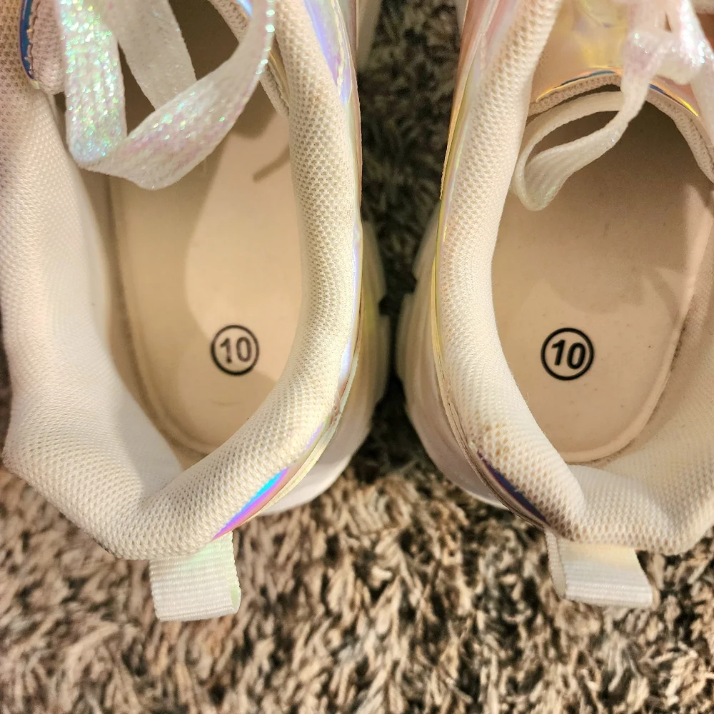 Rainbow Holographic Platform Shoes. EUC.